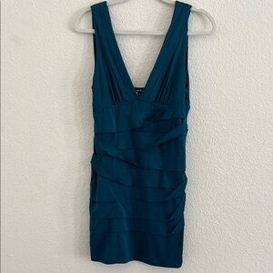 Nikibiki Blue Bodycon Mini Dress with V-Neck for Cocktail